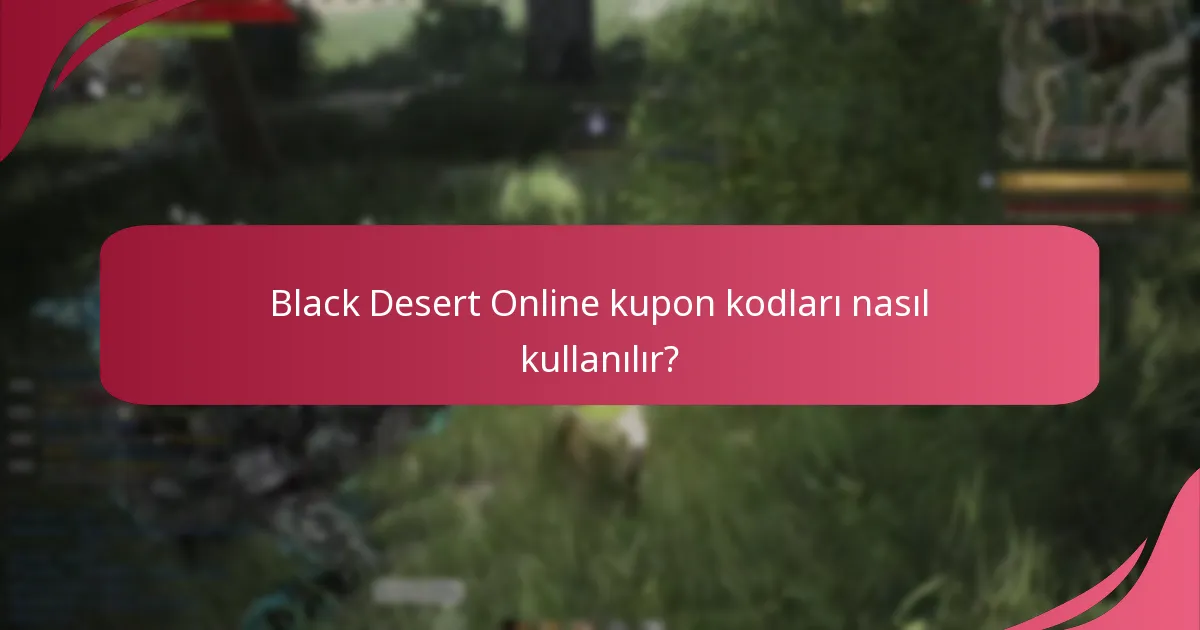 Black Desert Online kupon kodları nasıl kullanılır?
