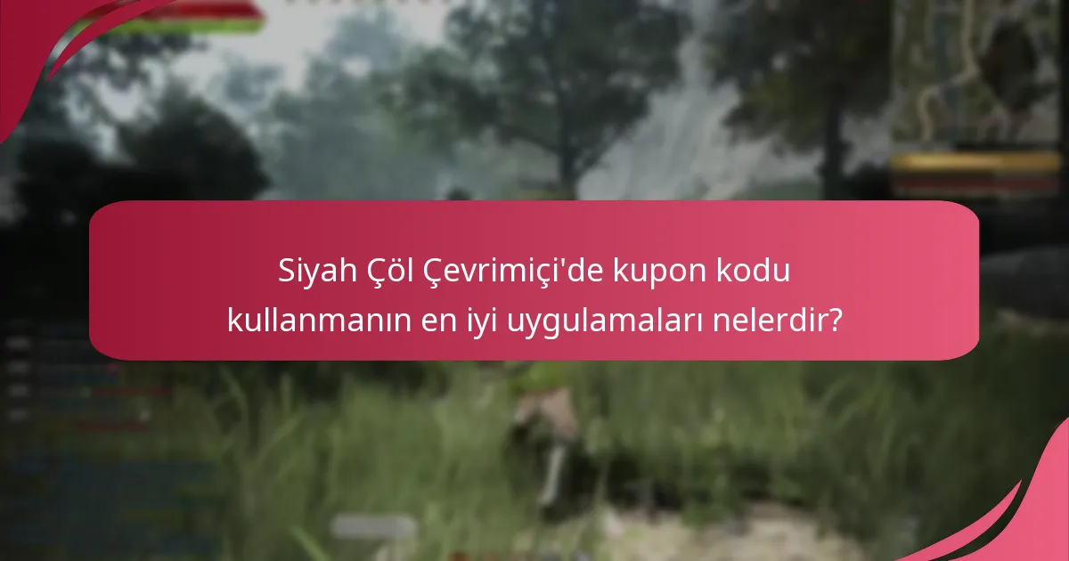 Siyah Çöl Çevrimiçi’de kupon kodu kullanmanın en iyi uygulamaları nelerdir?